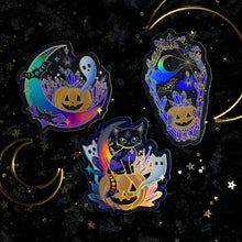 Load image into Gallery viewer, Set of 3 Crystal Halloween Holo Stickers
