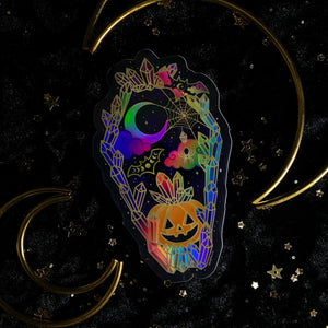 Crystal Halloween Coffin Holo Sticker