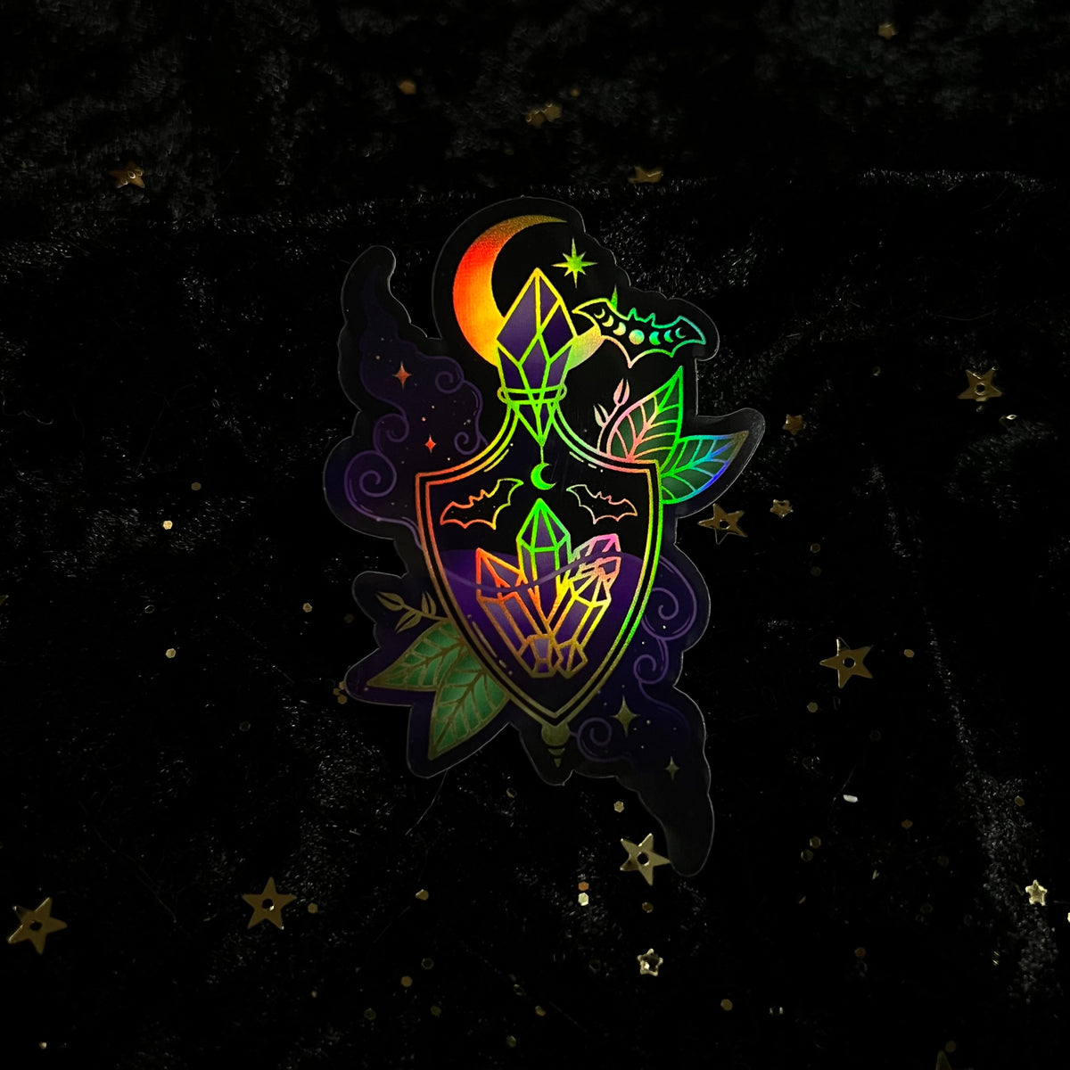 Halloween Crystal Holo Stickers (individual or set) – Moonstruck Crystals
